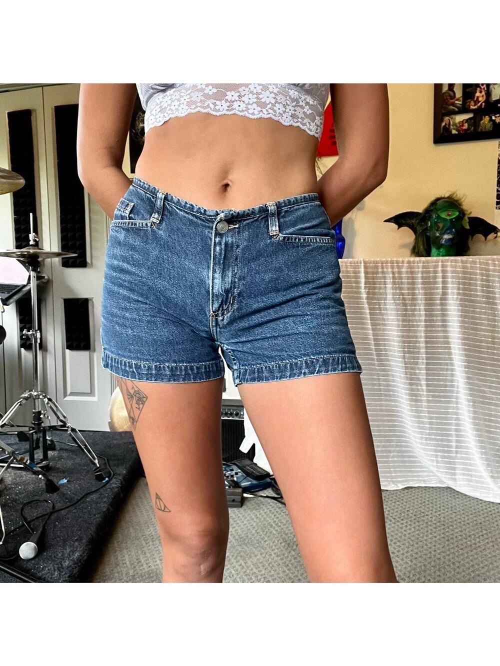 Y2k denim shorts y2k dark